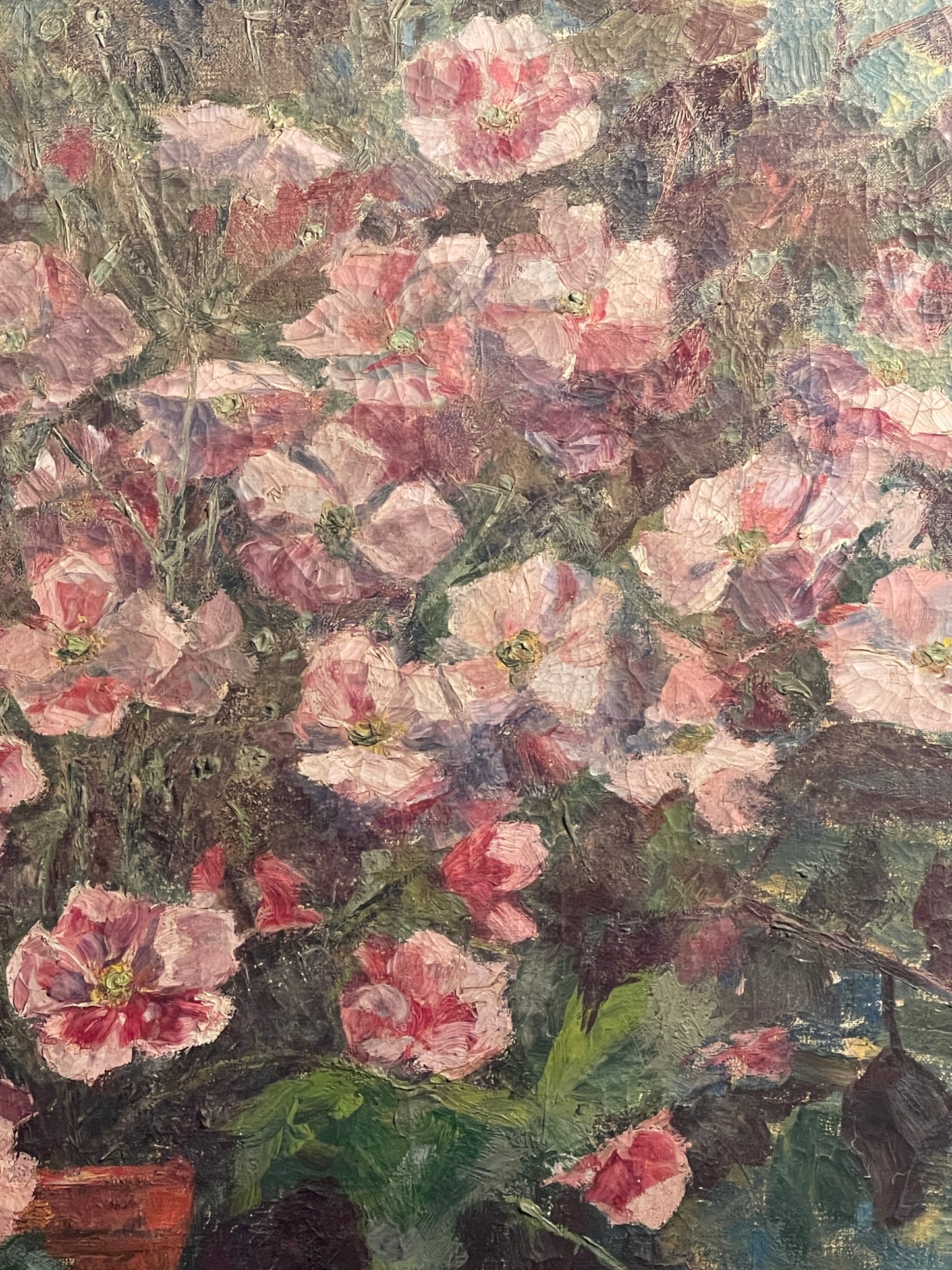 Dipinto antico, olio su tela, Vaso di fiori, Bice Ajroldi, 1920