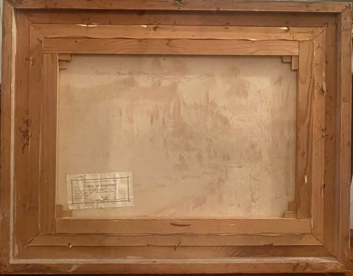 Dipinto olio su tela, scena di paese, L. Cargnel, XX secolo