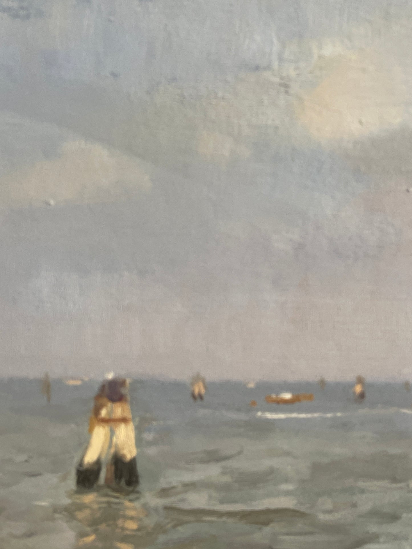 Dipinto olio su tavola, paesaggio, Venezia, Attilio Melo, 1980