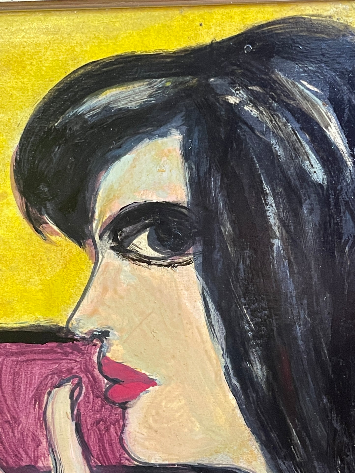 Dipinto olio su tavola, ritratto di donna, P. Borra, XX secolo