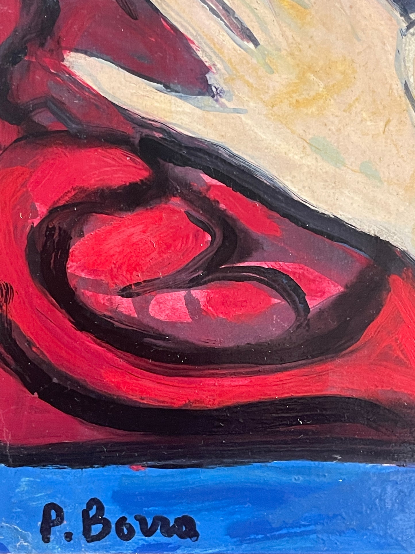 Dipinto olio su tavola, ritratto di donna, P. Borra, XX secolo