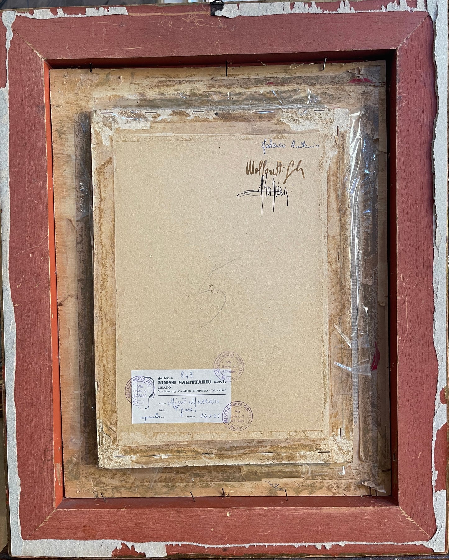 Acquerello, studio di figure, Mino Maccari XX secolo