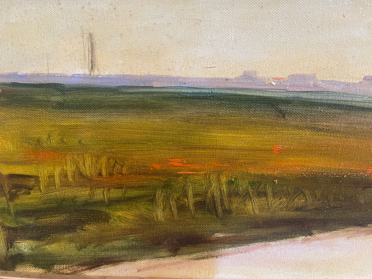 Dipinto olio su tela, paesaggio, Elio Scalvi