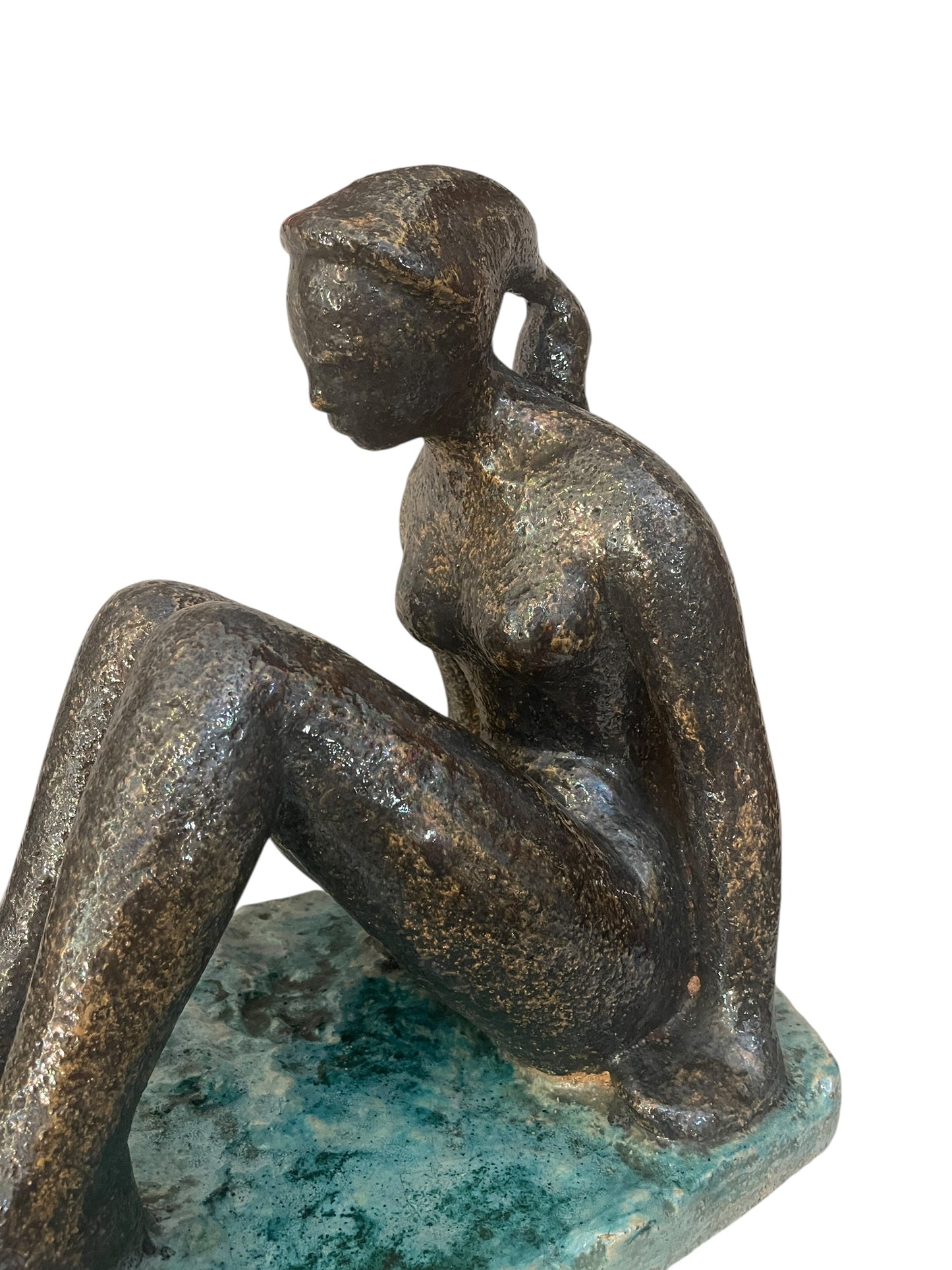 Arte moderna, Scultura terracotta, nudo di donna, M. Porcù, XX secolo