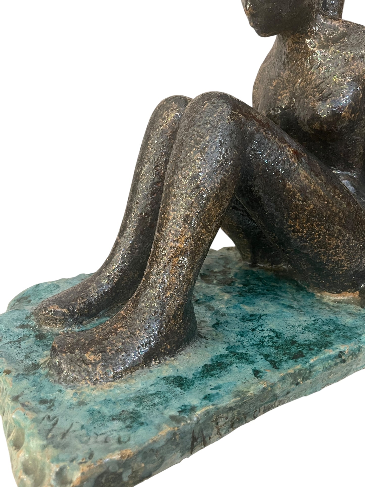Arte moderna, Scultura terracotta, nudo di donna, M. Porcù, XX secolo
