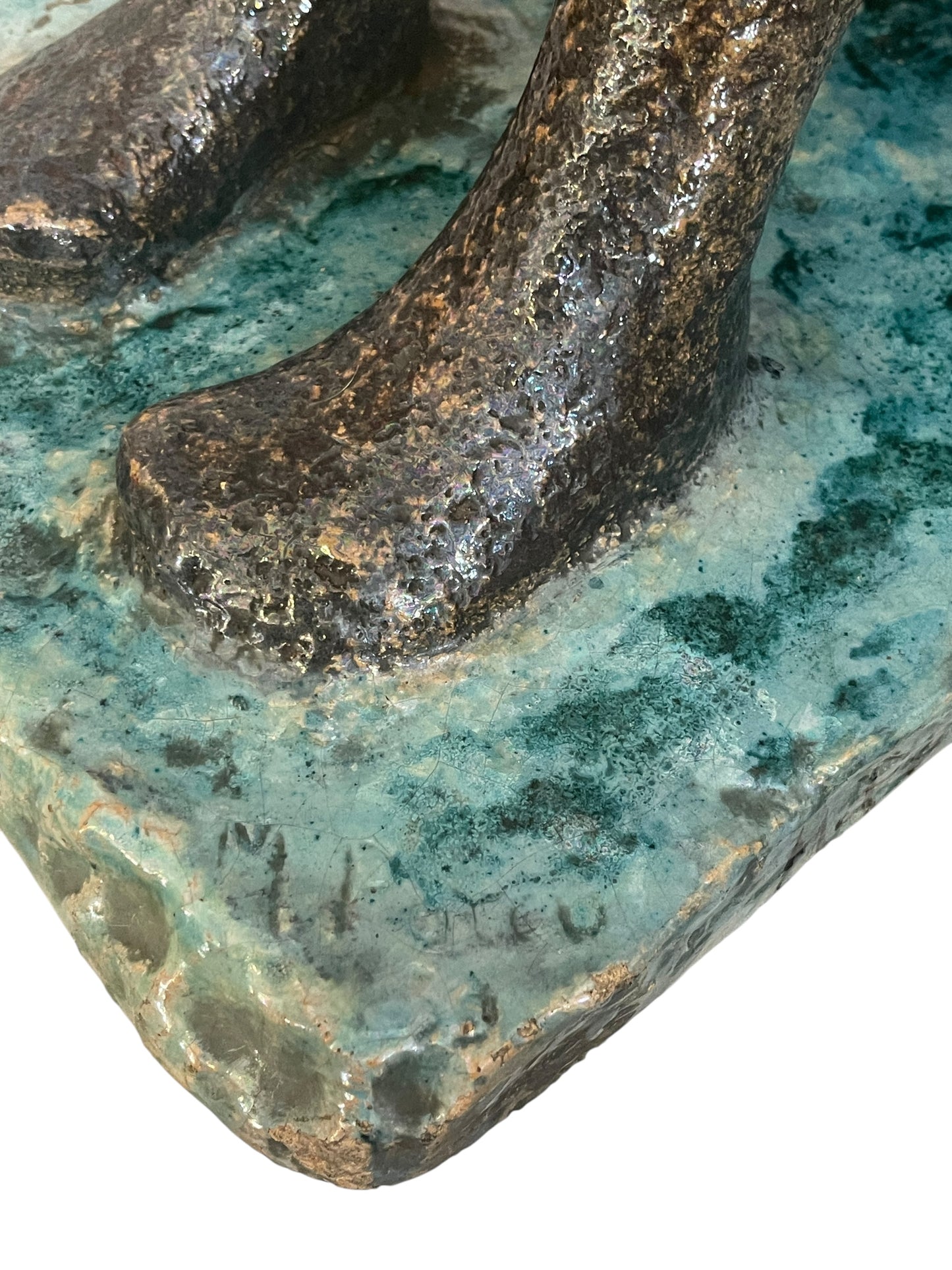 Arte moderna, Scultura terracotta, nudo di donna, M. Porcù, XX secolo