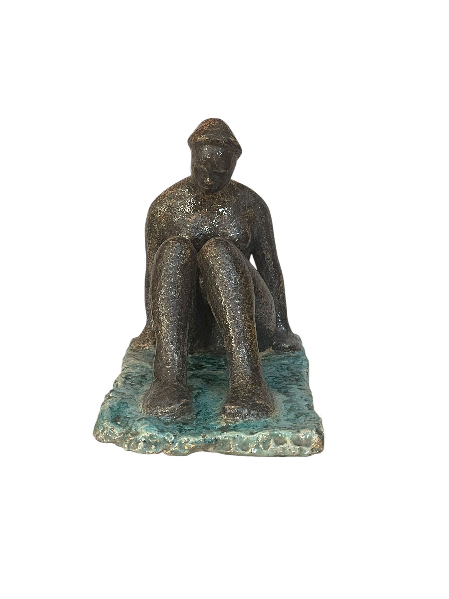 Arte moderna, Scultura terracotta, nudo di donna, M. Porcù, XX secolo