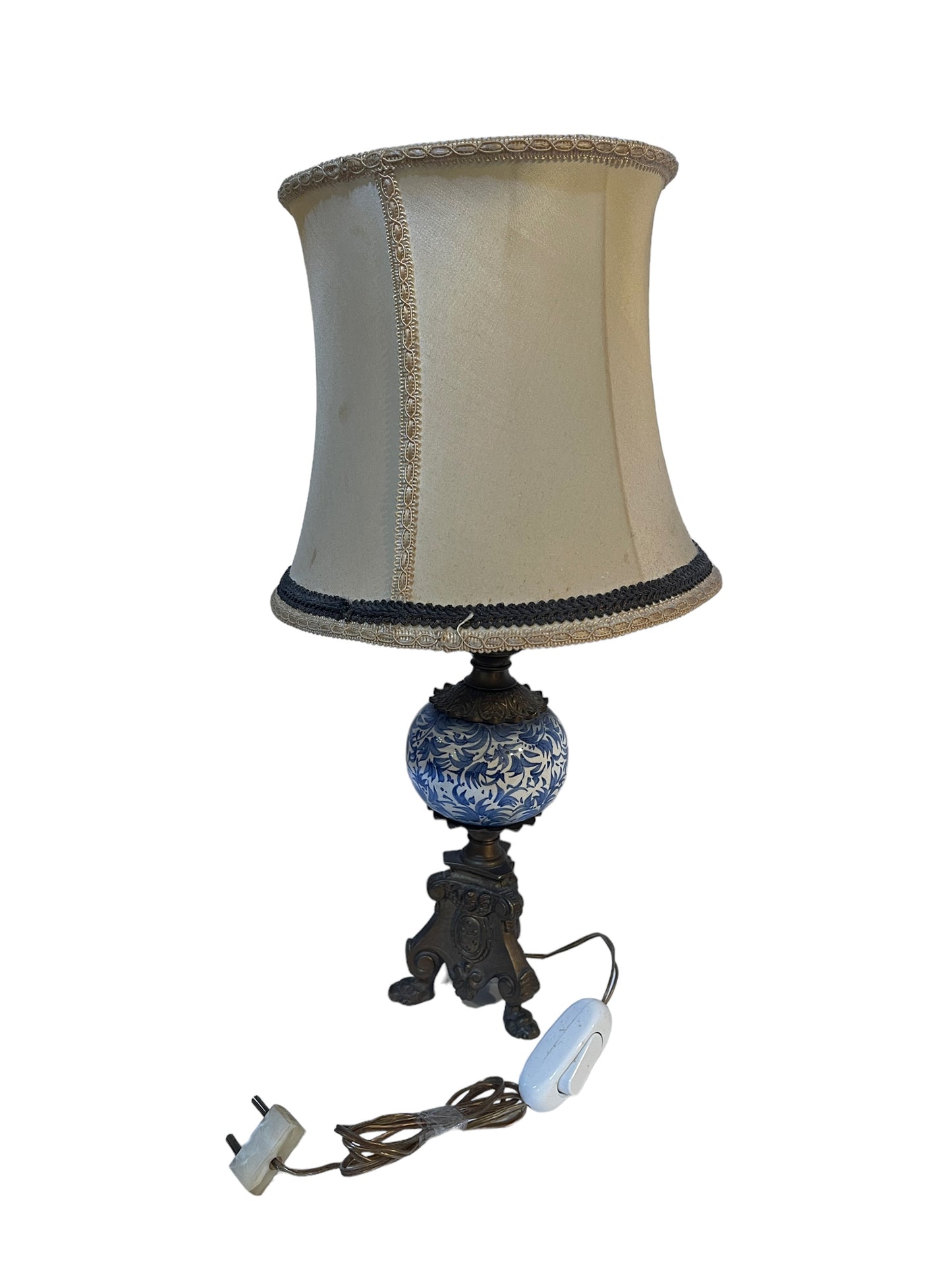 Coppia di abat-jour XX secolo, ceramica e bronzo