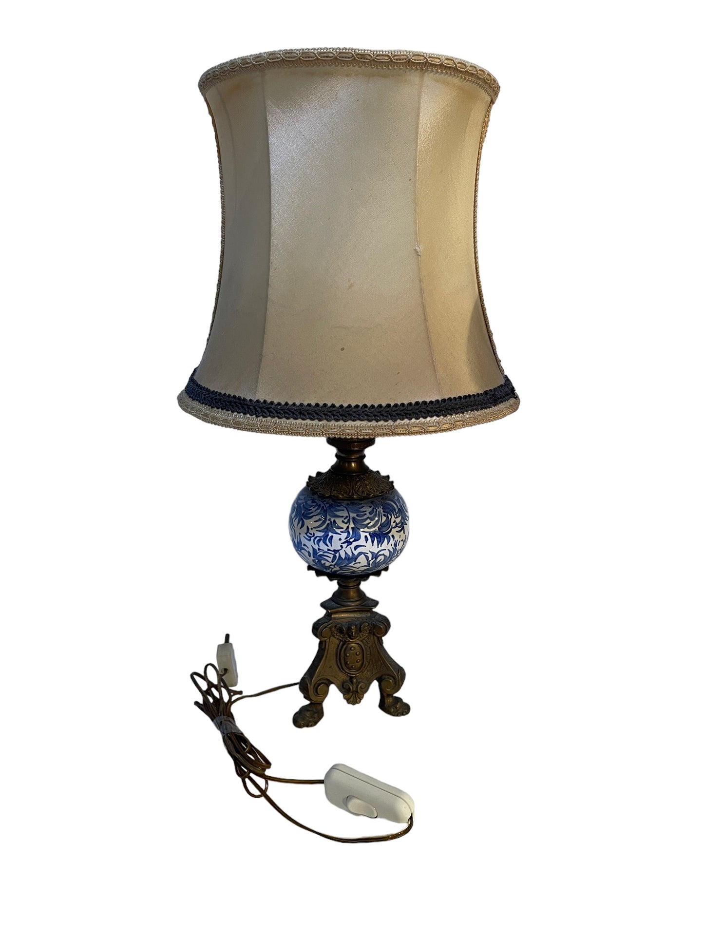 Coppia di abat-jour XX secolo, ceramica e bronzo