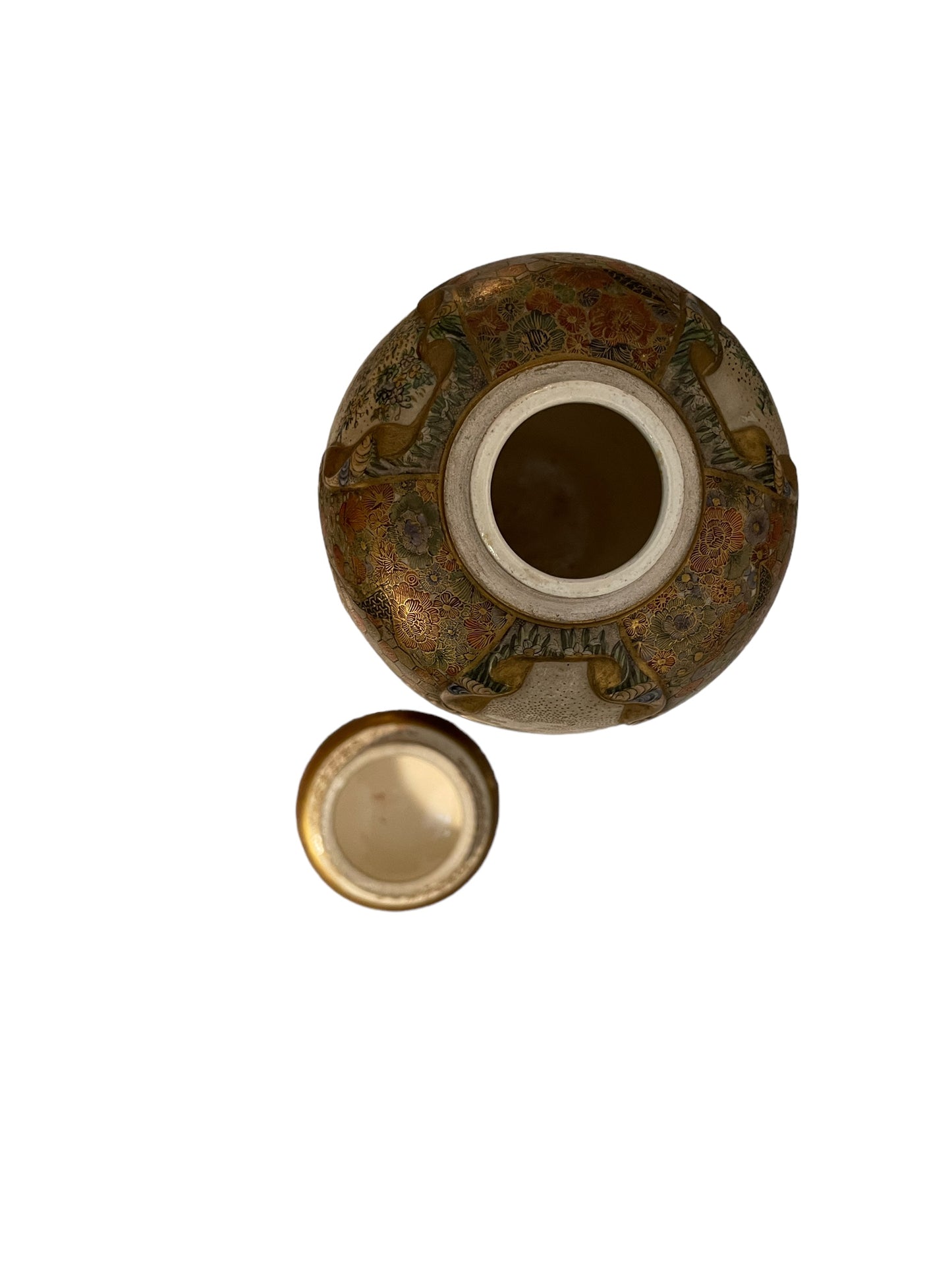 Vaso Satsuma potiche antico giapponese, ceramica decorata, XIX - XX secolo