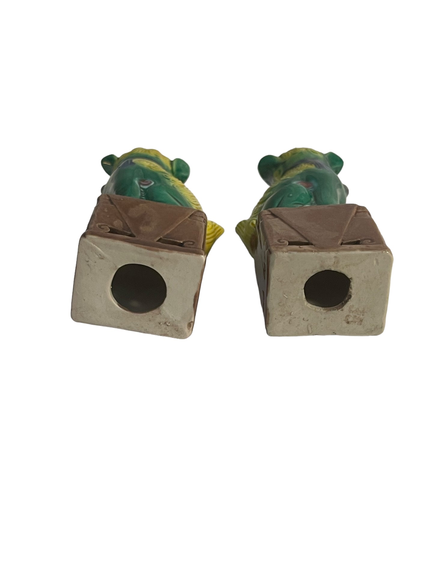 Coppia cani Pho cinesi, policromi, ceramica cinese, XX secolo