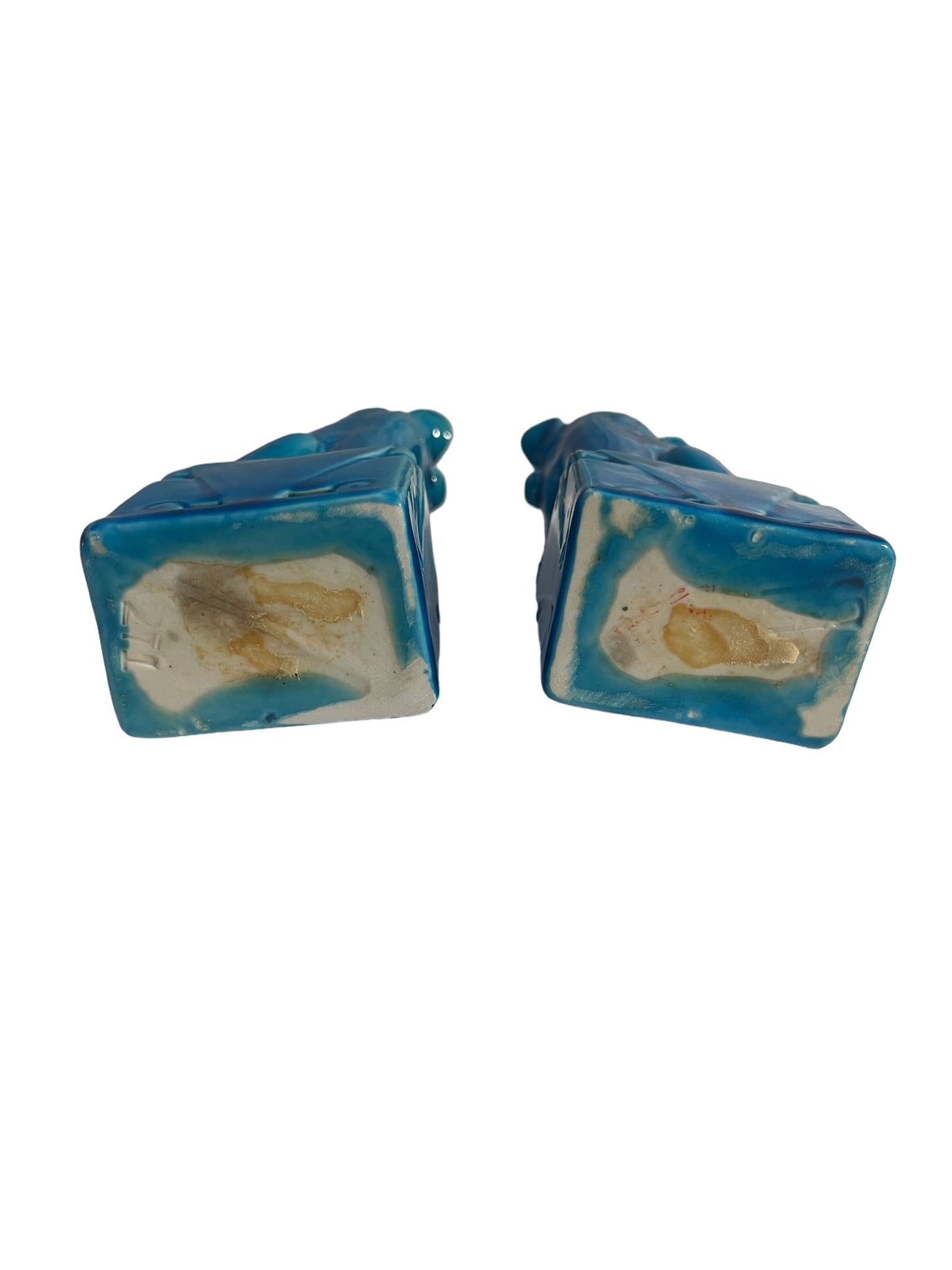 Coppia cani Pho cinesi, blu, ceramica cinese, XX secolo
