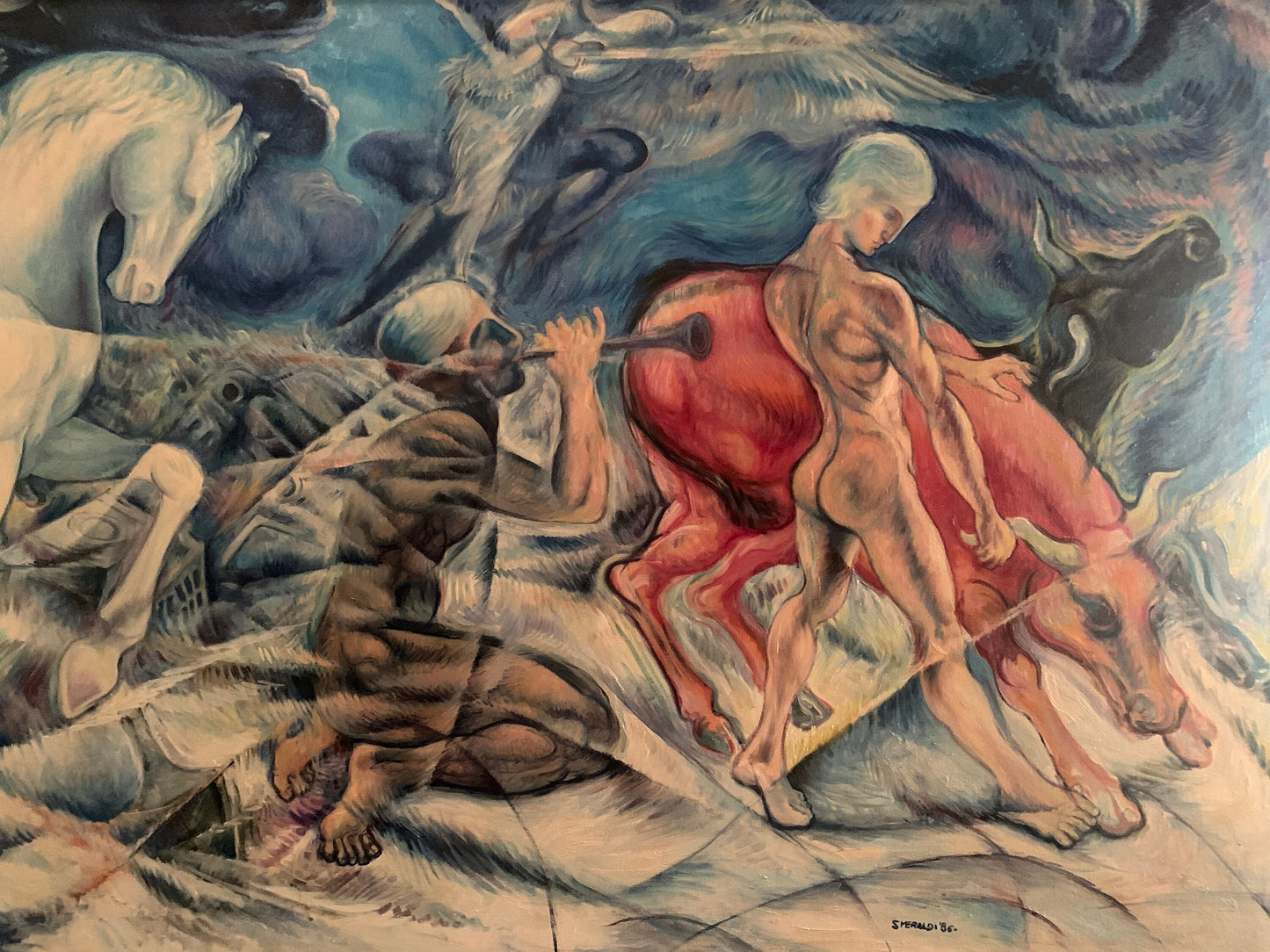 Dipinto futurista contemporaneo Smeraldi