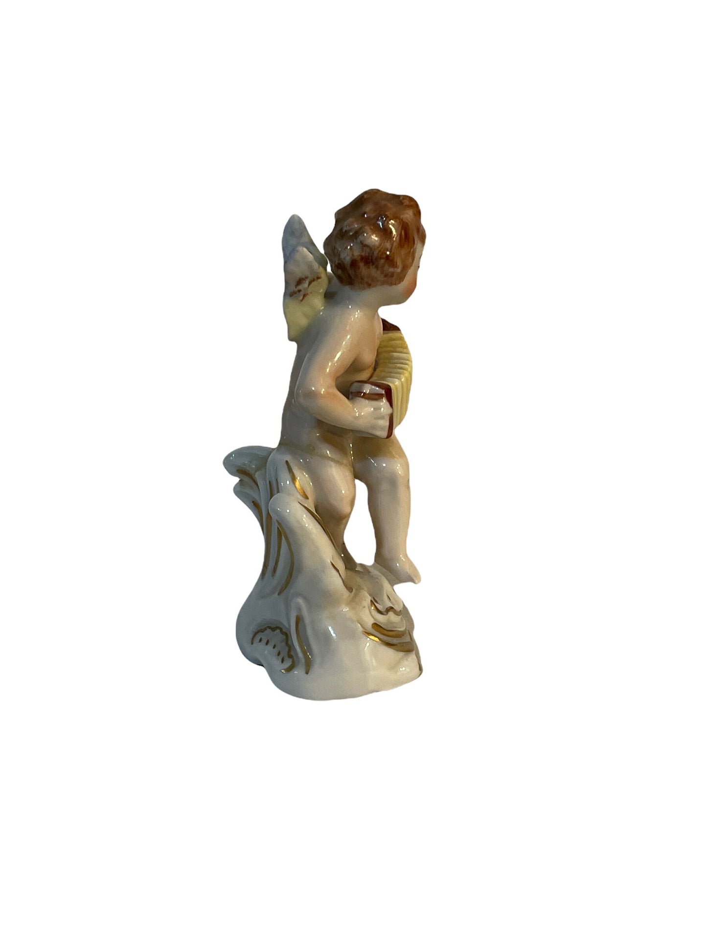 Ceramica Capodimonte, angioletto musico, XX secolo
