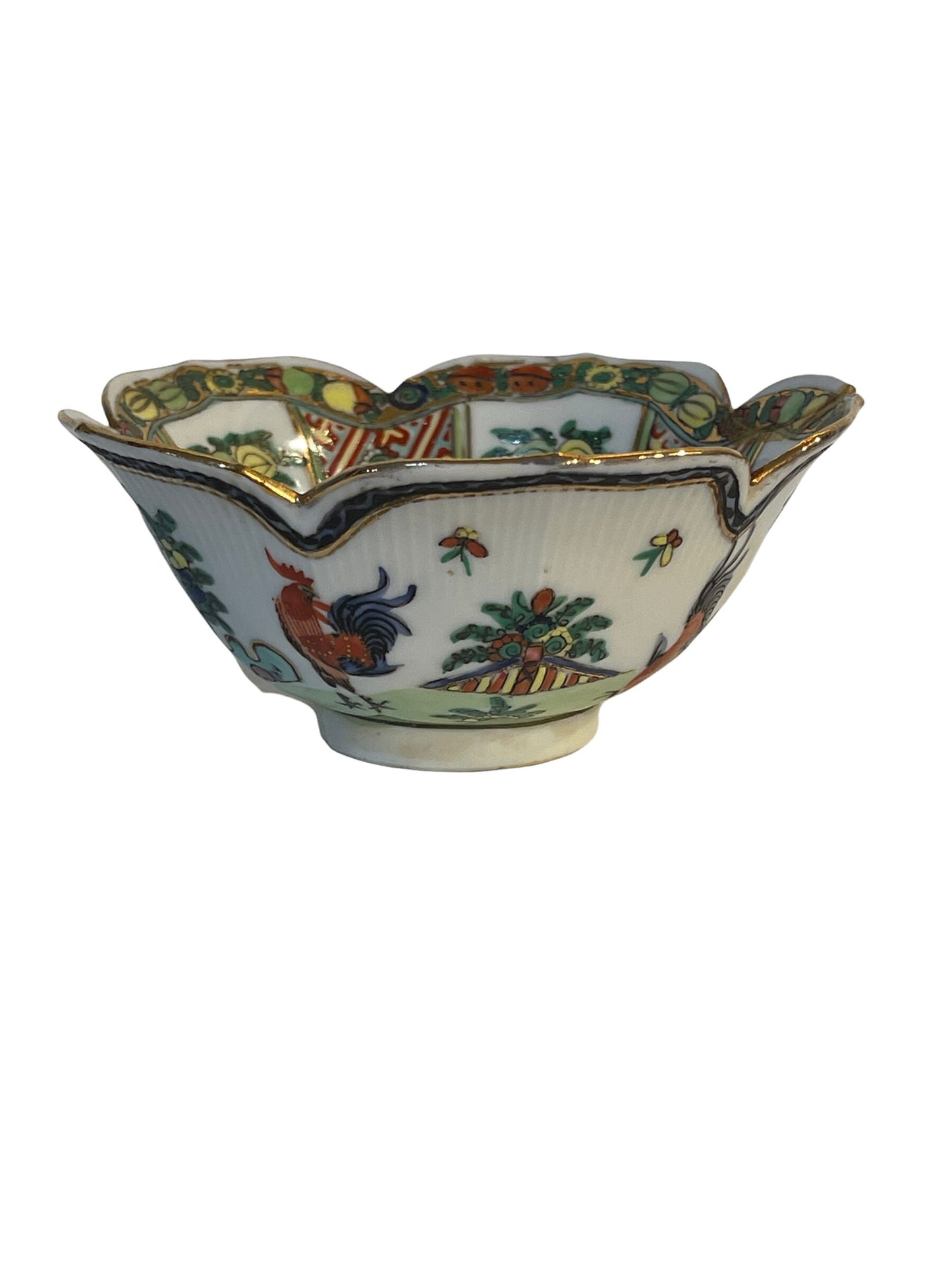 Ciotolina in ceramica decorata cinese, XX secolo, tema animali