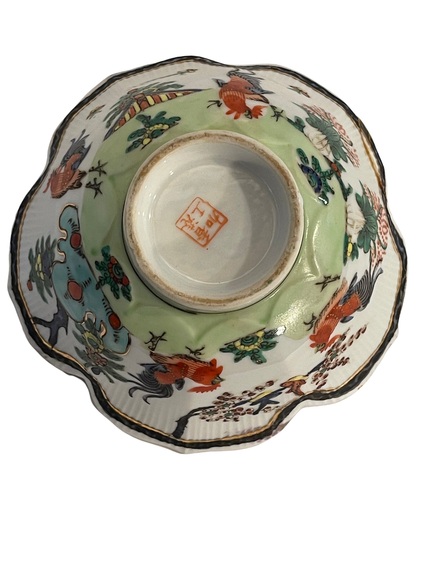 Ciotolina in ceramica decorata cinese, XX secolo, tema animali