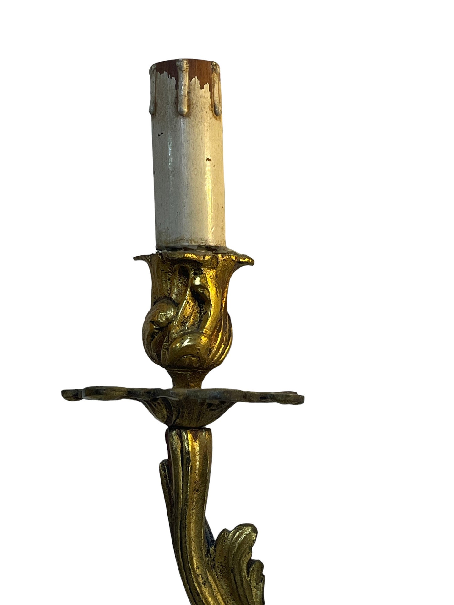 Coppia di applique, in bronzo dorato, XIX secolo