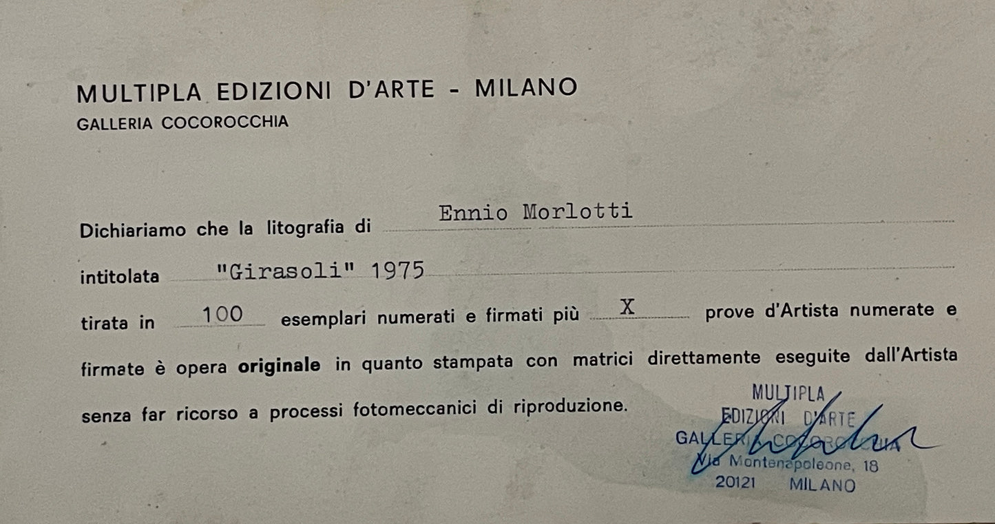 Ennio Morlotti - Girasoli (1975) - Litografia