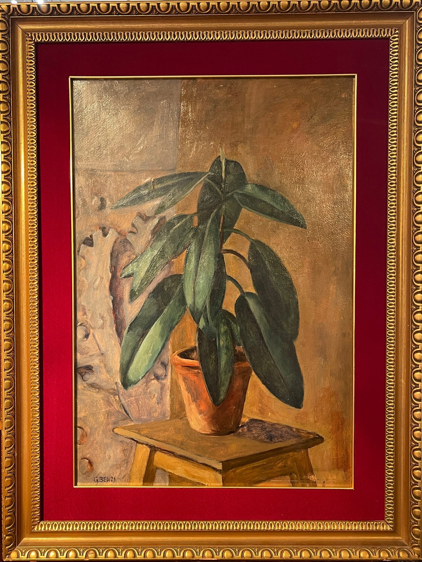 Dipinto olio su cartone, Pianta, Giulio Benzi