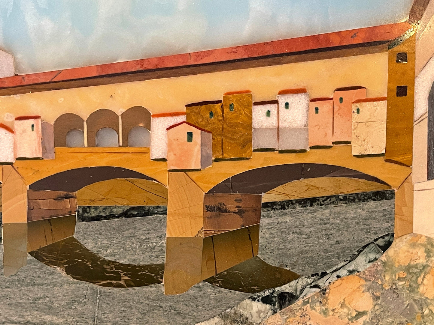 Commesso marmoreo raffigurante scorcio di Firenze, XX secolo