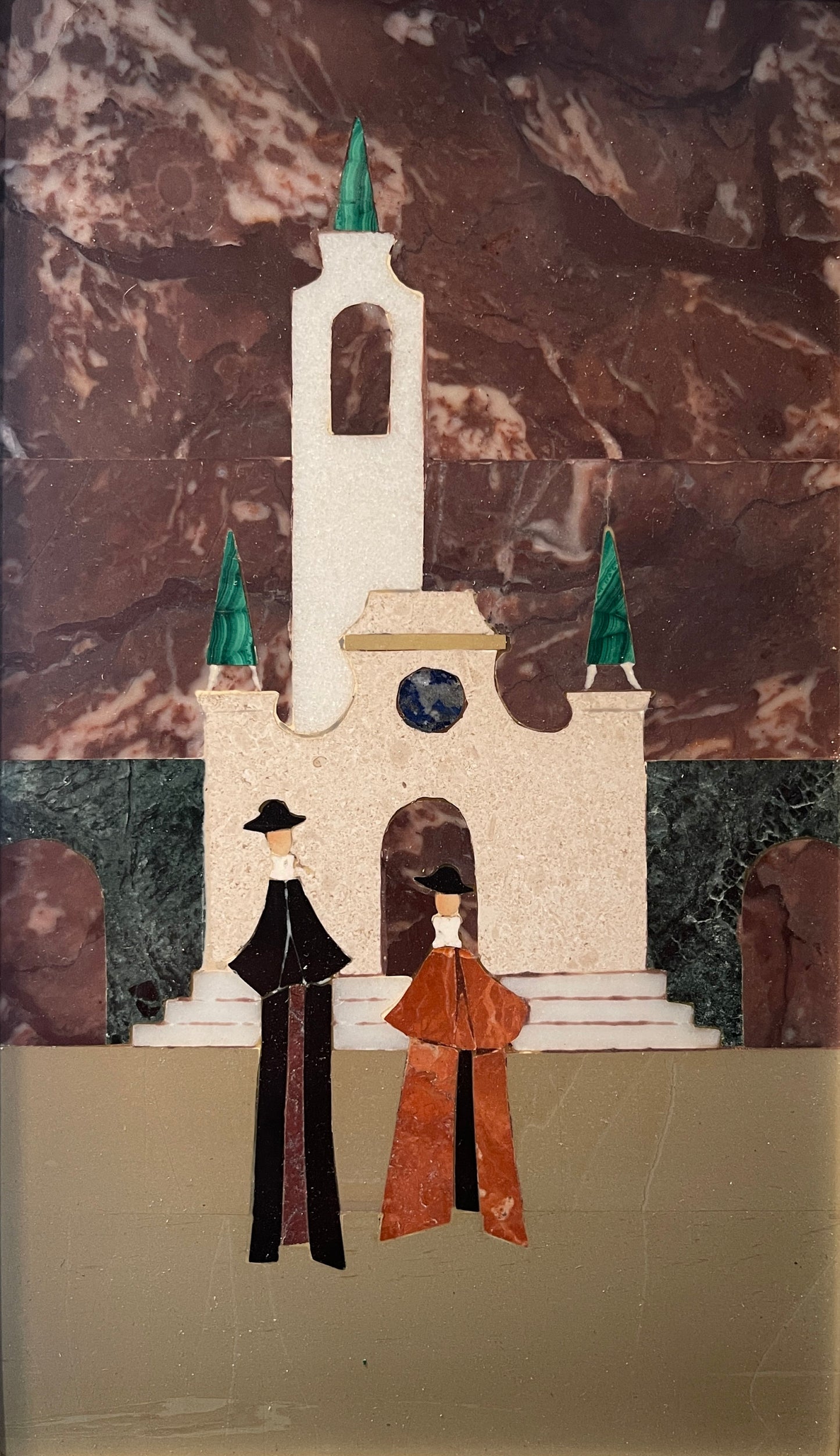 Commesso marmoreo raffigurante scorcio di Firenze, XX secolo