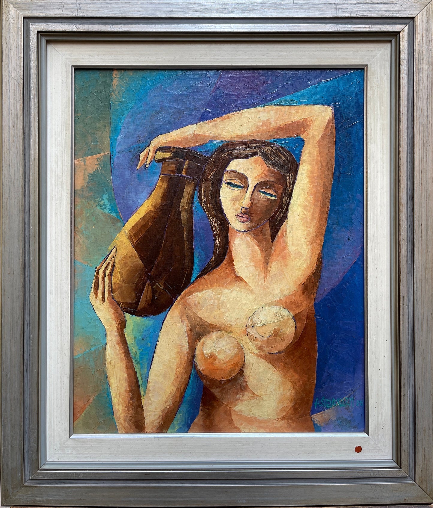 Dipinto olio su tela, Anfora, firmato Stevenazzi, XX secolo