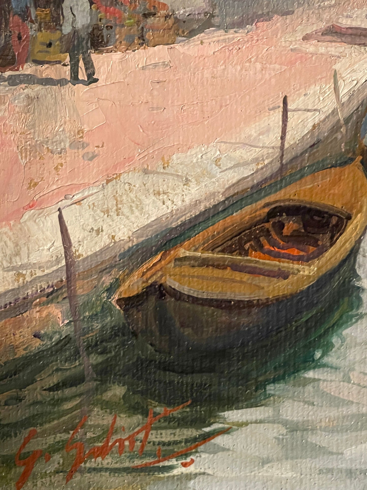 Dipinto olio su tela, Rio de S. M. Formosa, Venezia, Gino Salviati (1911-1998), arte moderna