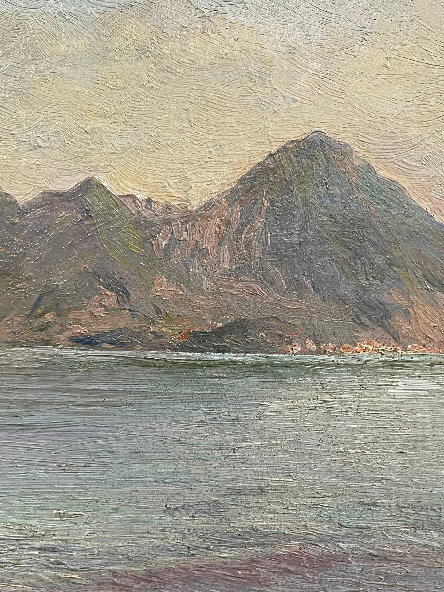 Olio su cartoncino, Lago Maggiore, Italo Cenni, fine XIX secolo