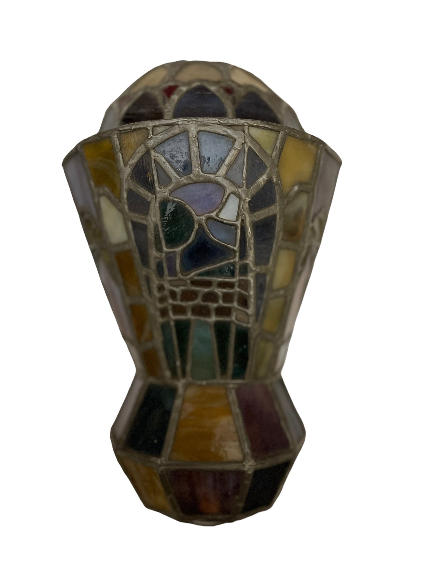 Coppia applique Art Deco, vetro piombato, XX secolo
