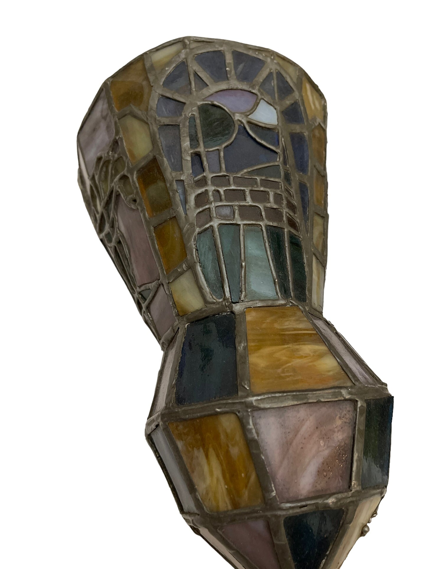 Coppia applique Art Deco, vetro piombato, XX secolo