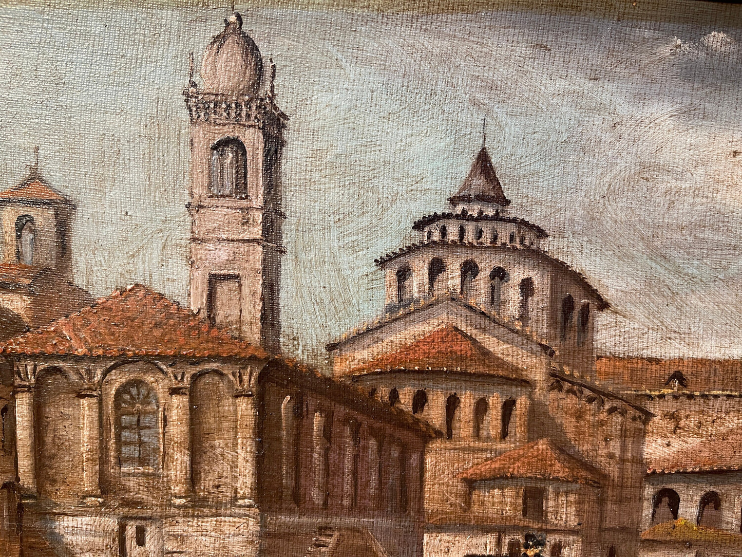 Dipinto olio su tavola, XX secolo, Vergani, paesaggio