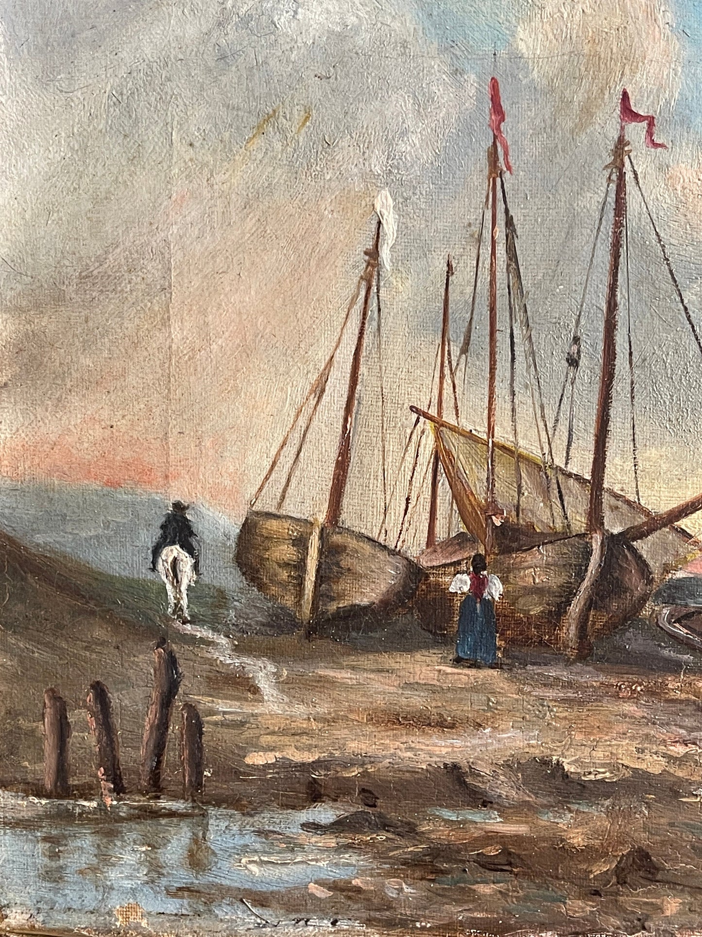 Dipinto olio su tela, marina, XX secolo