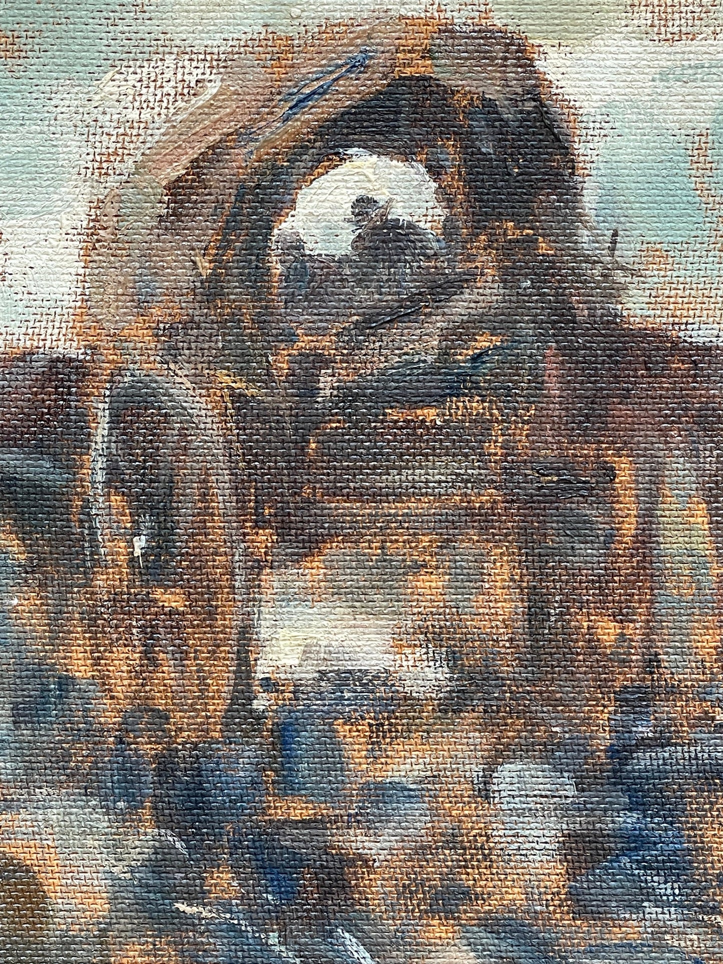 Dipinto olio su tela, carovana, Bonfatti - XX secolo
