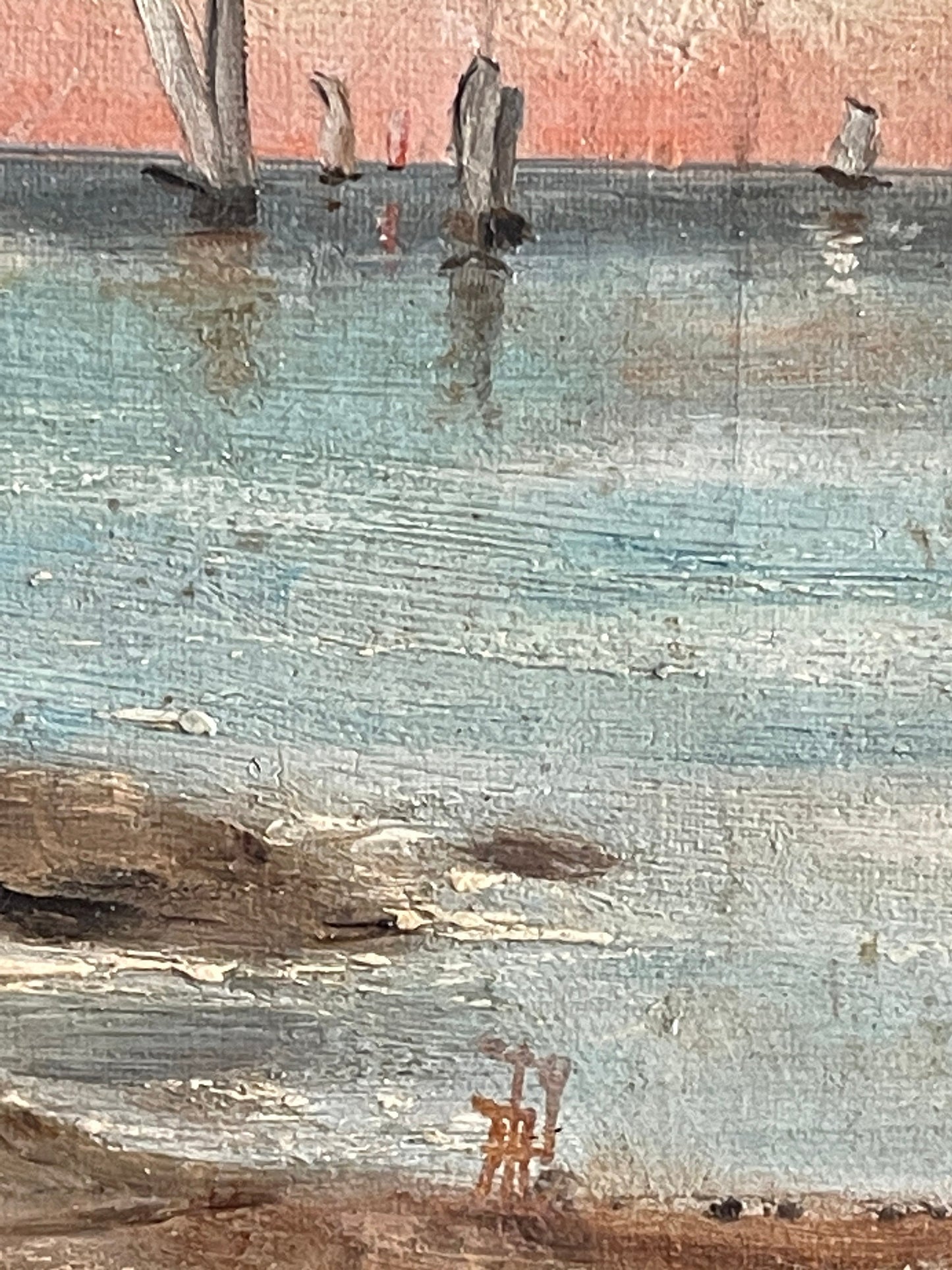 Dipinto olio su tela, marina, XX secolo