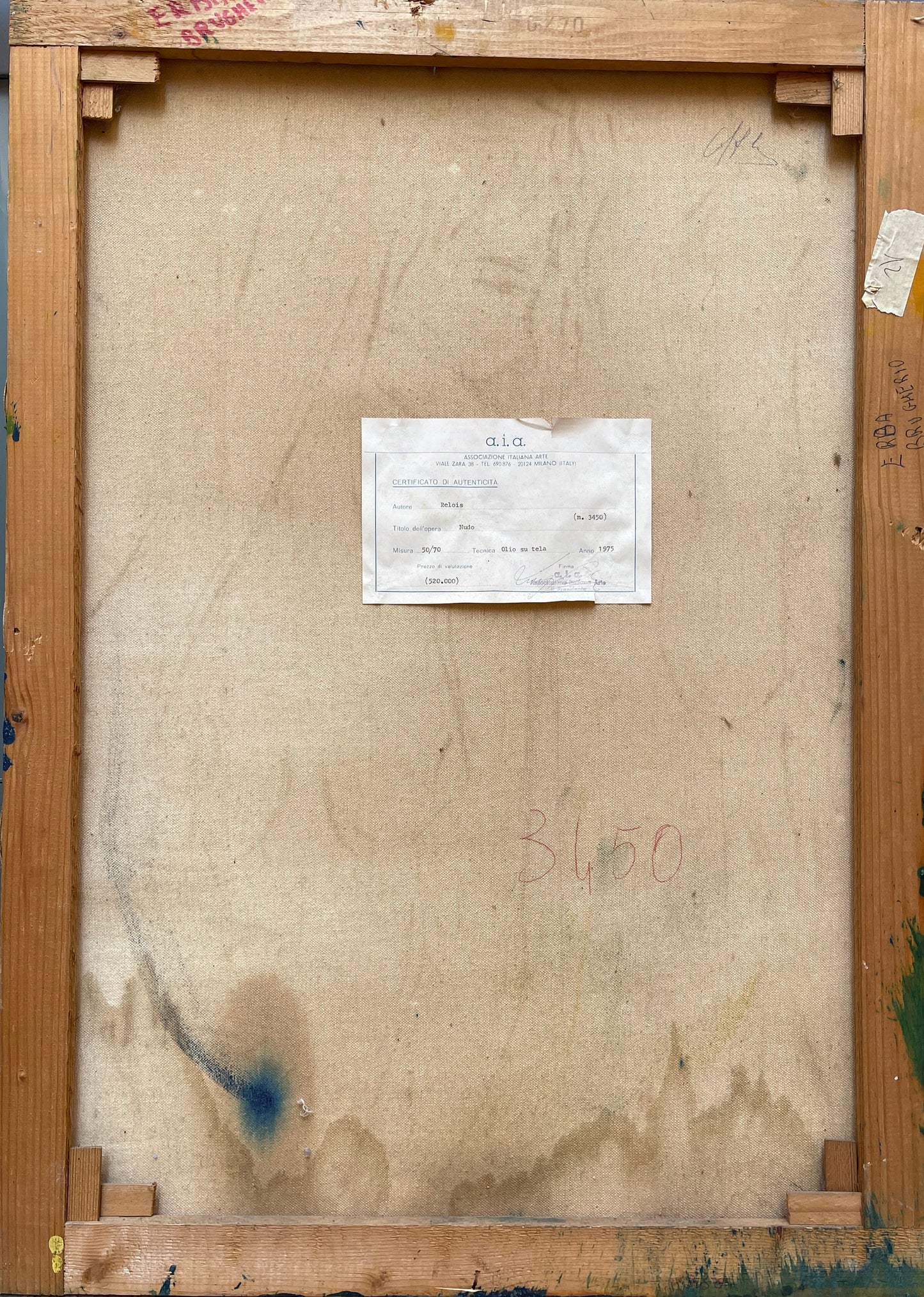 Dipinto olio su tela, 1975, Relois, nudo