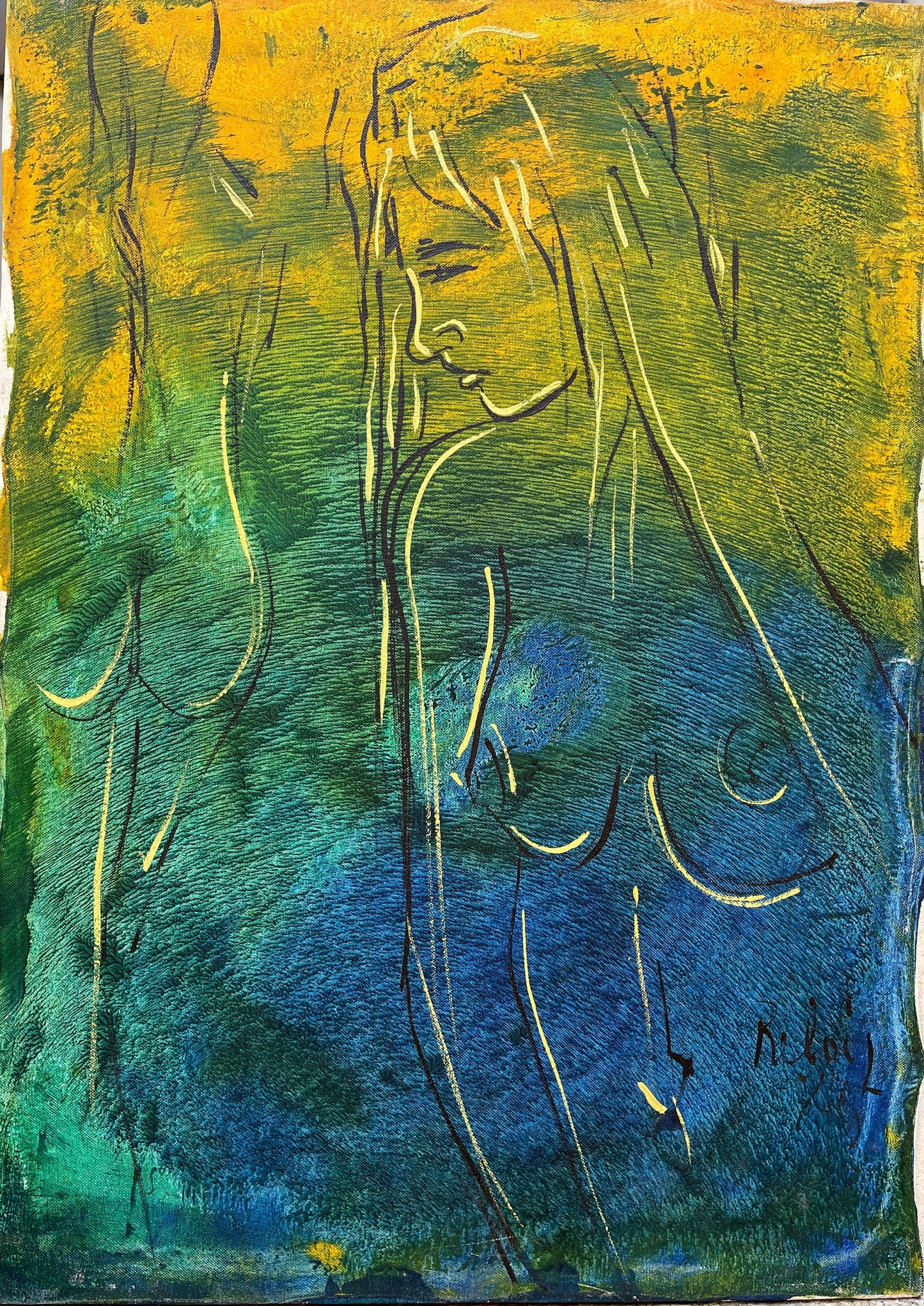 Dipinto olio su tela, 1975, Relois, nudo