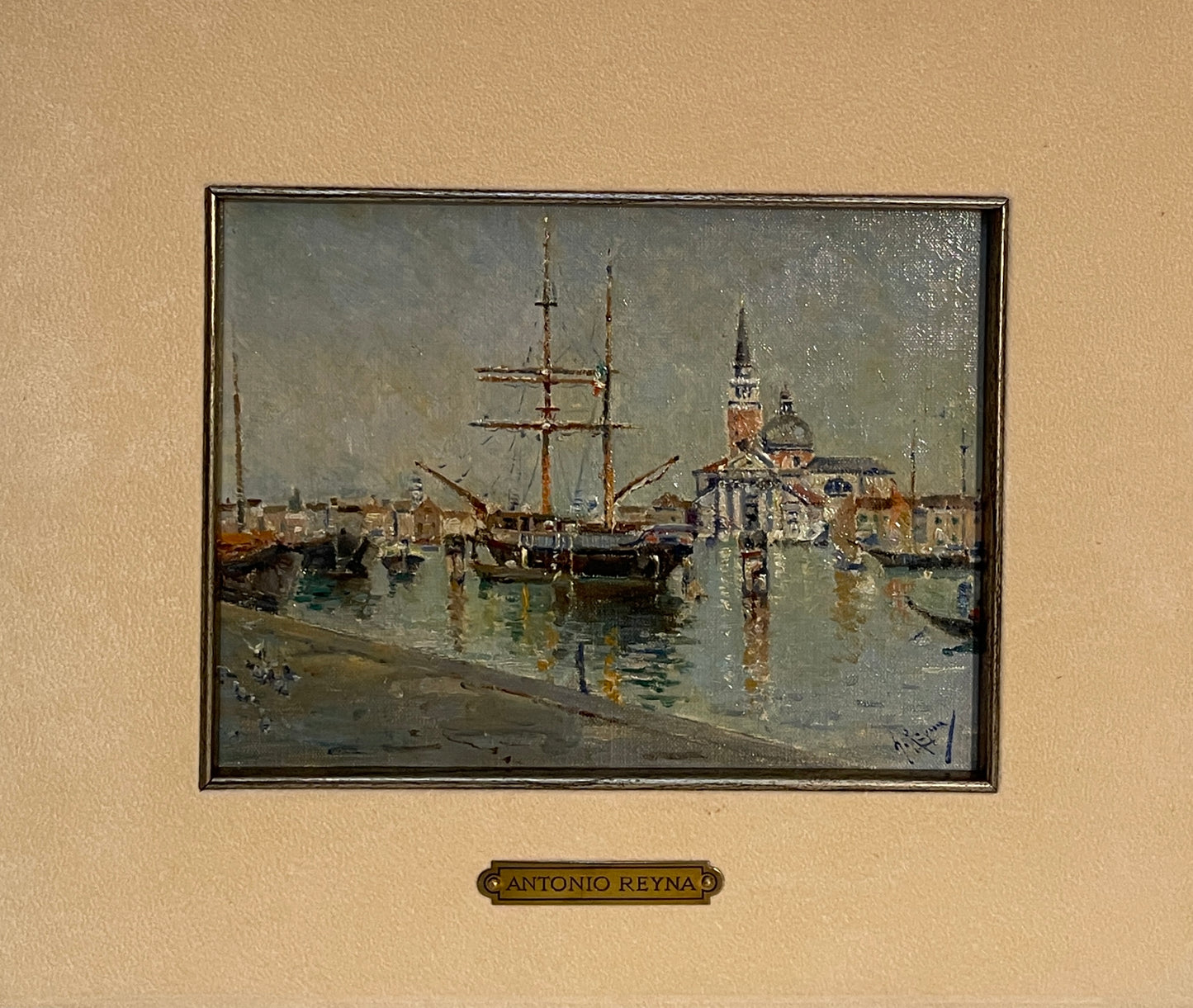 Dipinto olio su tavola, Venezia, Antonio Reyna, XIX secolo