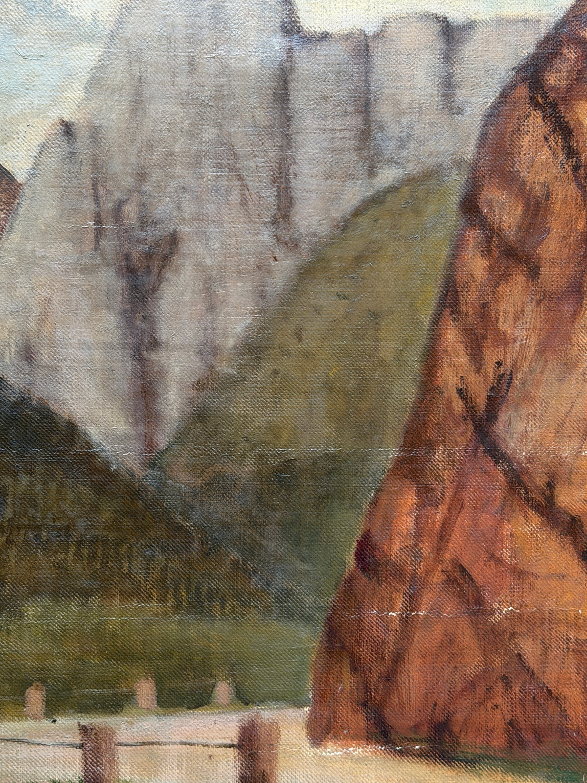 Dipinto olio su tela, Montagne, Pompeo Borra, 1932