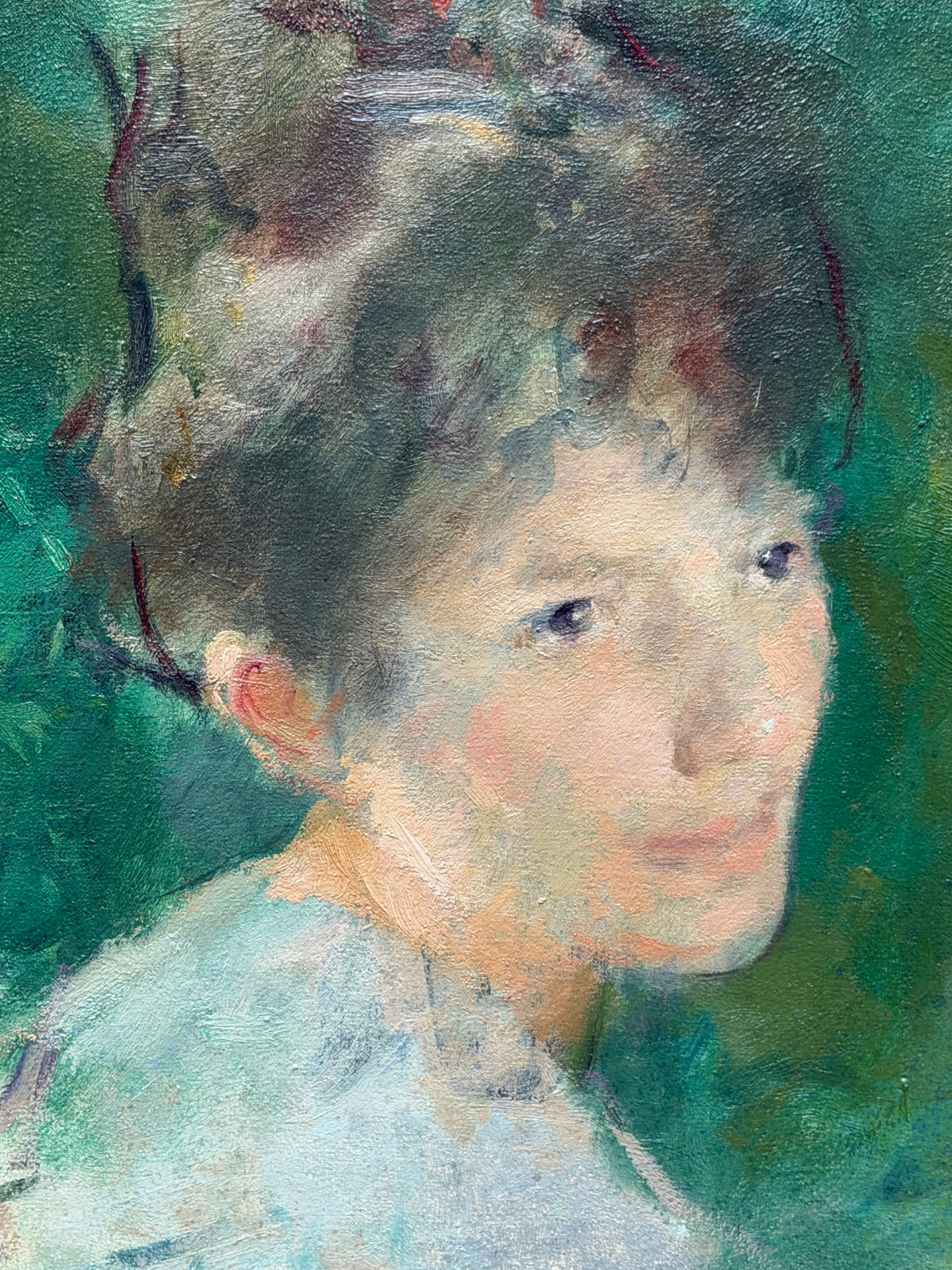 Dipinto olio su tela, ritratto di donna, Quarti Marcchio, XX secolo
