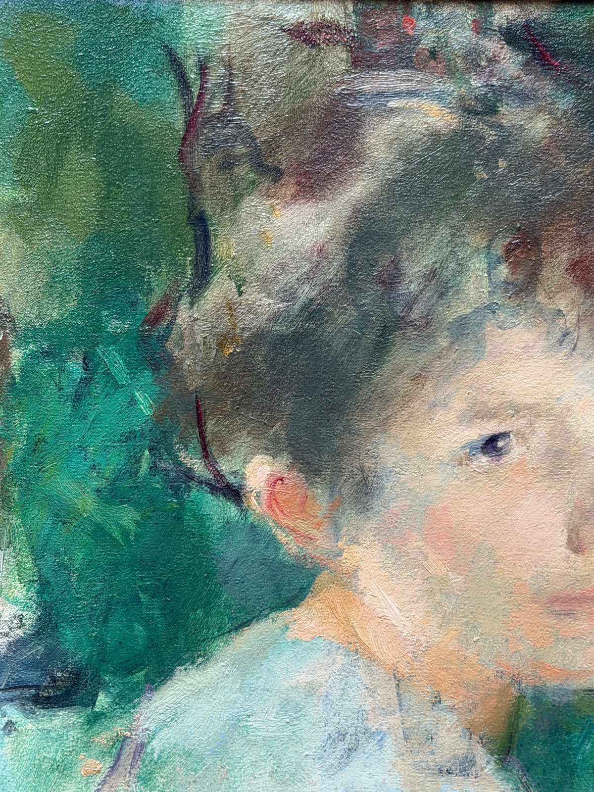 Dipinto olio su tela, ritratto di donna, Quarti Marcchio, XX secolo