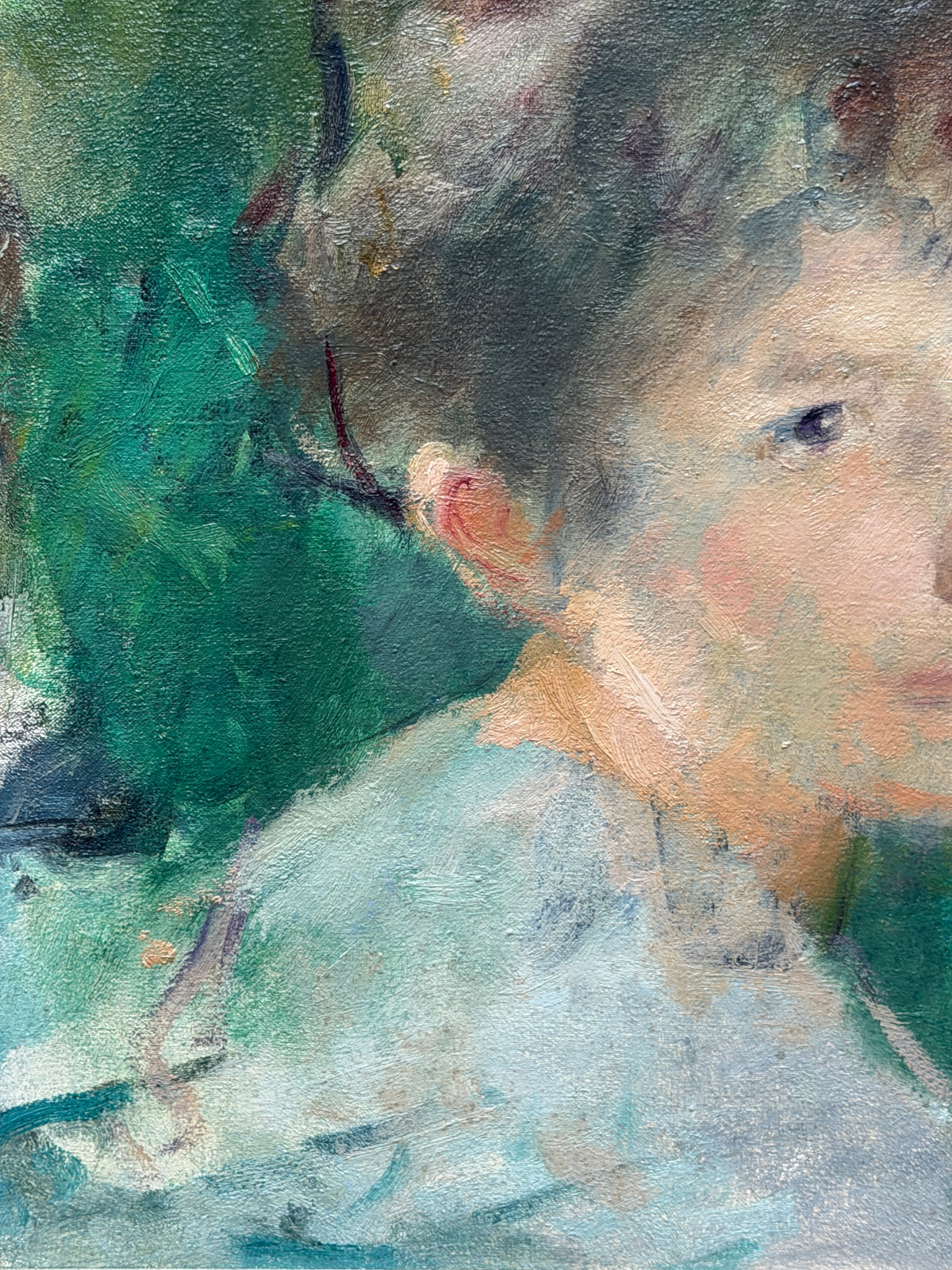 Dipinto olio su tela, ritratto di donna, Quarti Marcchio, XX secolo