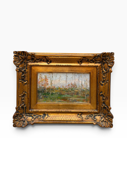 Dipinto olio su tavola, paesaggio, XX secolo, Achille Guffanti