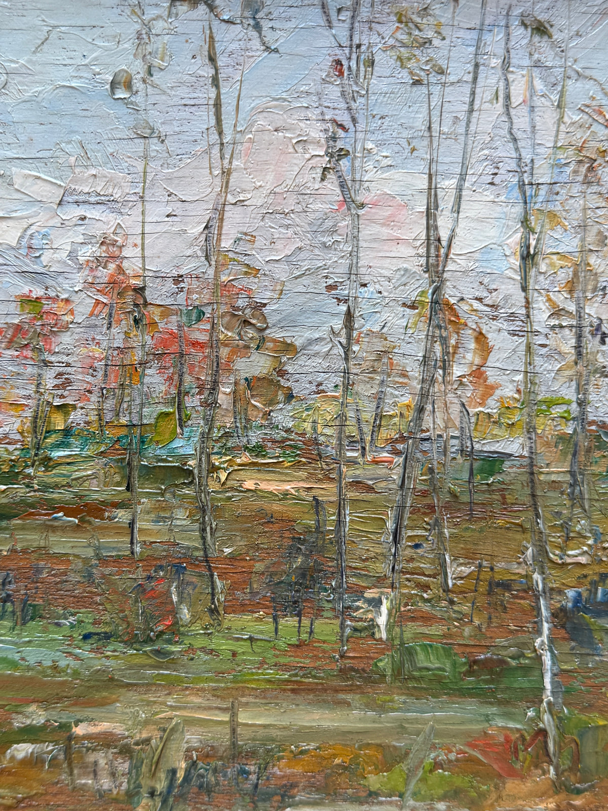 Dipinto olio su tavola, paesaggio, XX secolo, Achille Guffanti