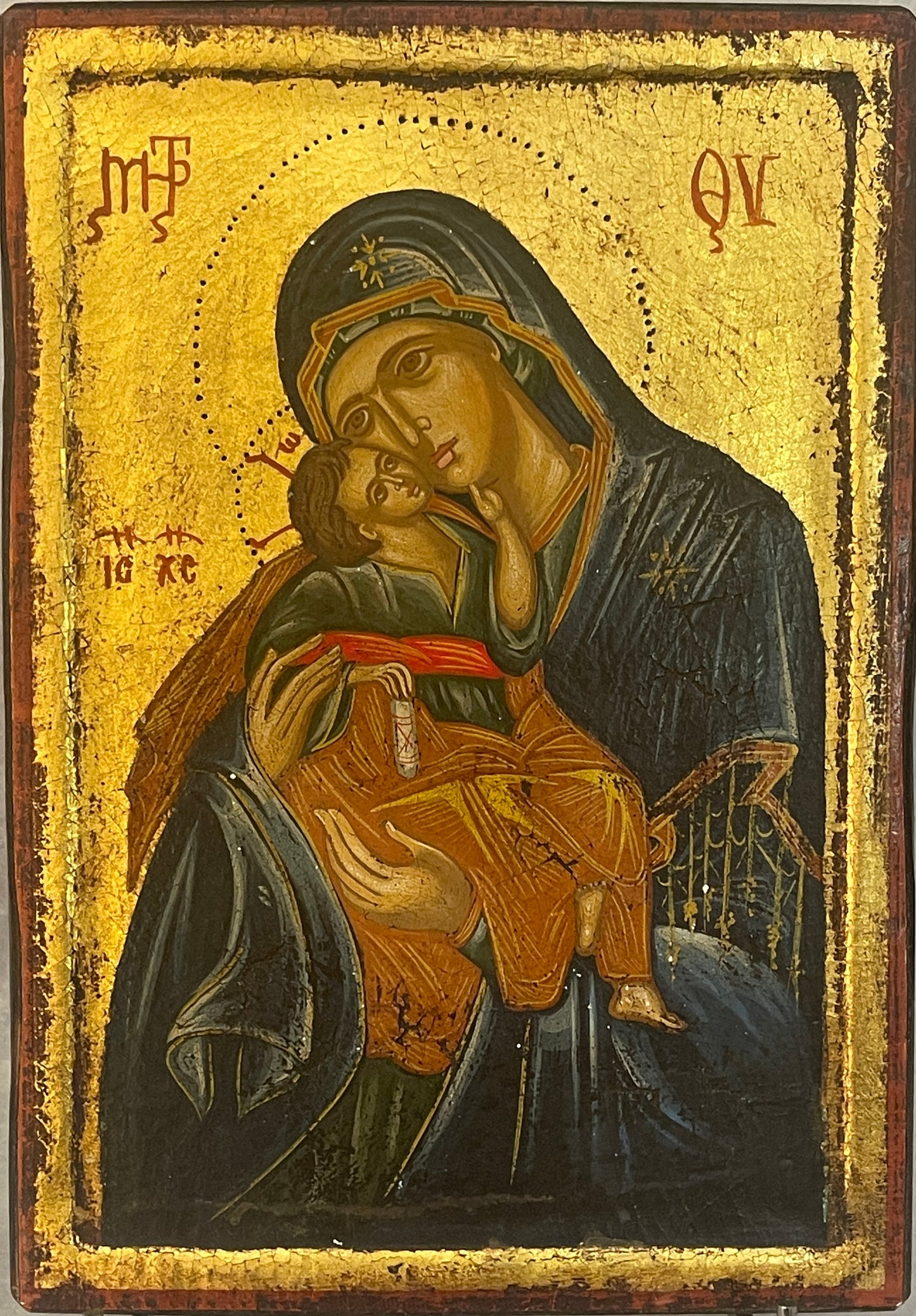 Icona Russa antica, Madonna con bambino, XIX secolo