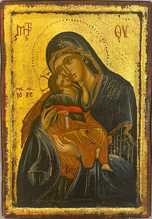 Icona Russa antica, Madonna con bambino, XIX secolo