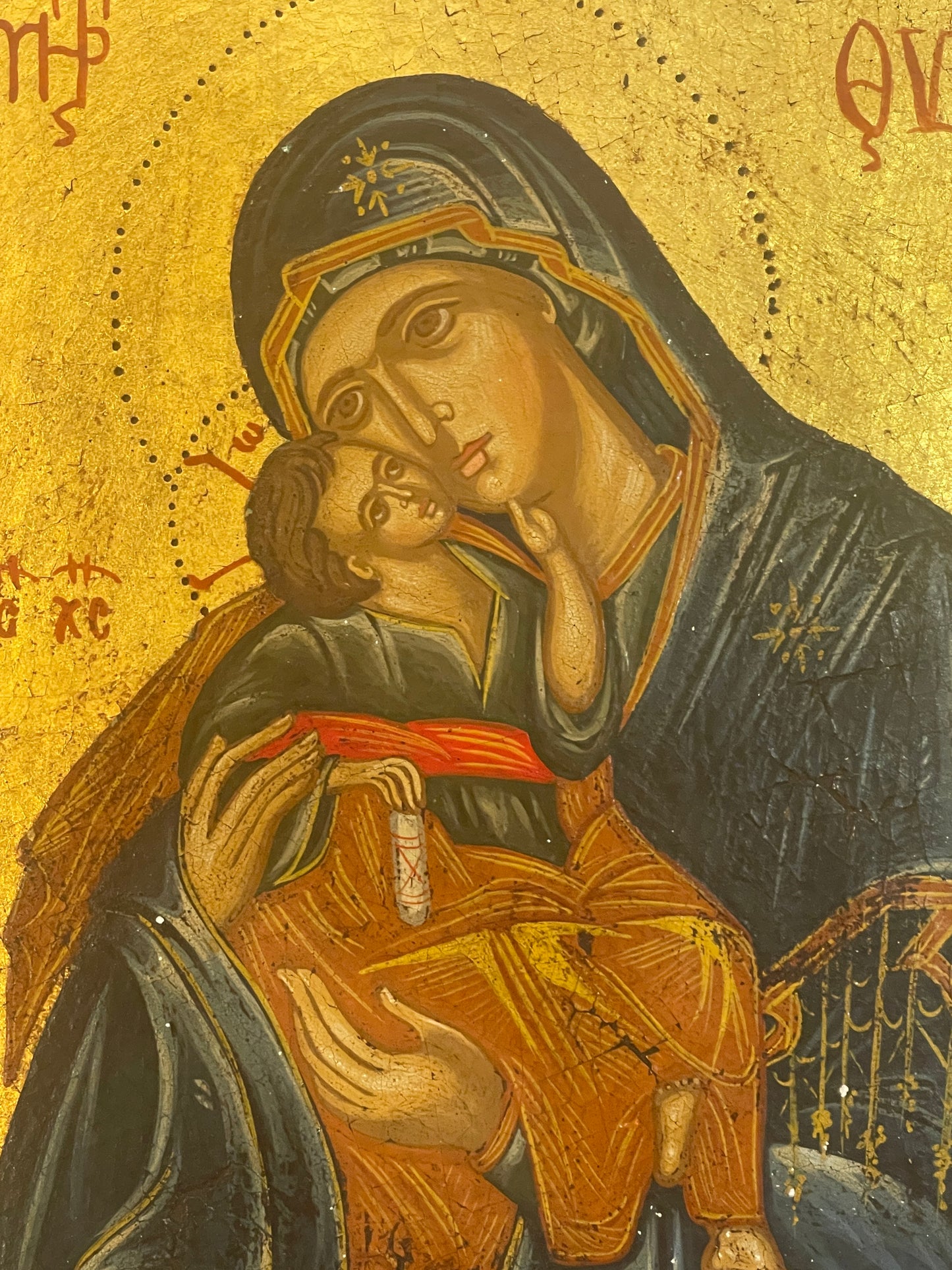Icona Russa antica, Madonna con bambino, XIX secolo