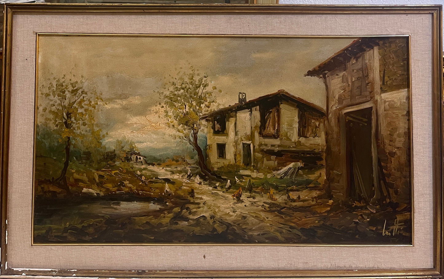 Dipinto a olio su tela, XX secolo, paesaggio, Lietti