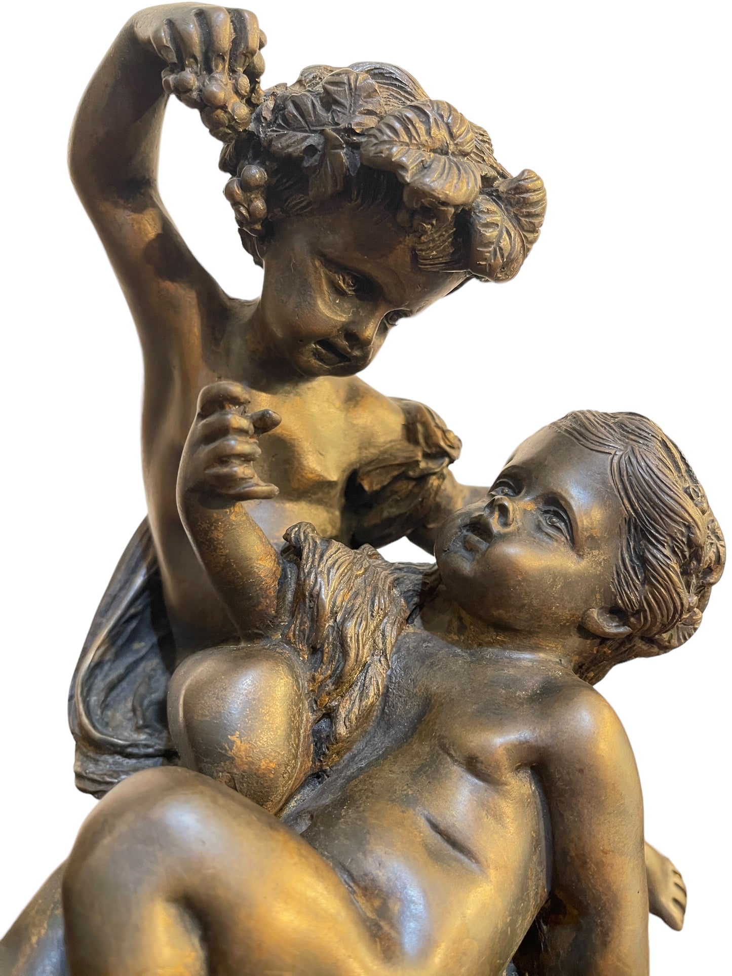 Bronzo putti con uva, XIX secolo