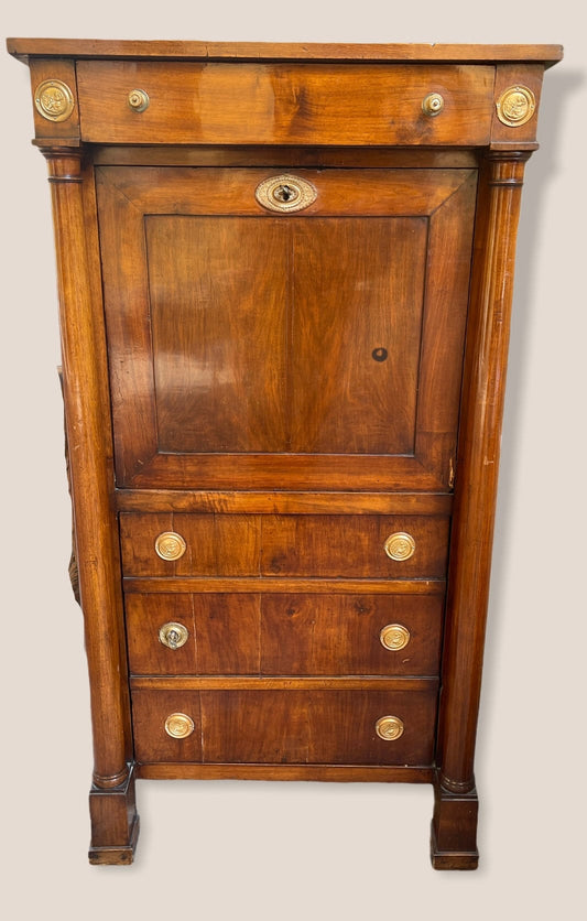 Mobile secretaire antico con ribalta, epoca 1800, stile Impero