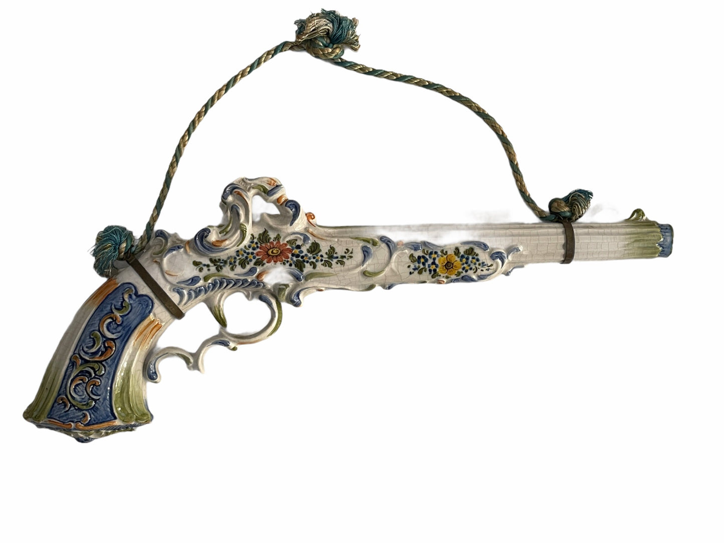 Céramique artistique, en forme de pistolet ancien, du XXe siècle